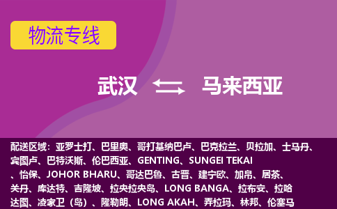 武漢到馬來西亞物流專線全境/直達(dá)，武漢到馬來西亞空運(yùn)（海運(yùn)）公司