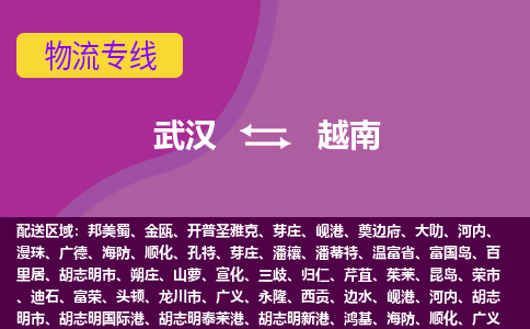 武漢到越南物流專線全境/直達(dá)，武漢到越南空運(yùn)（海運(yùn)）公司